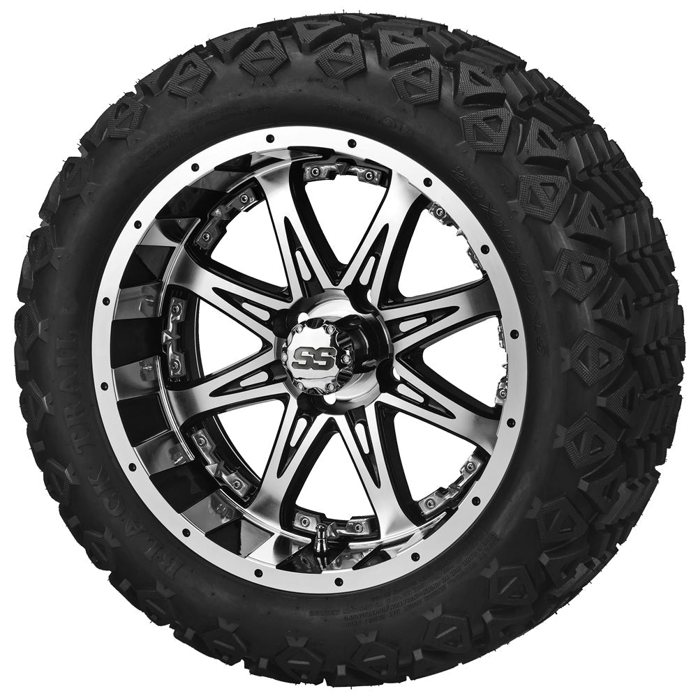 14" Revenge Black/Machined Lifted Tire & Wheel Combo