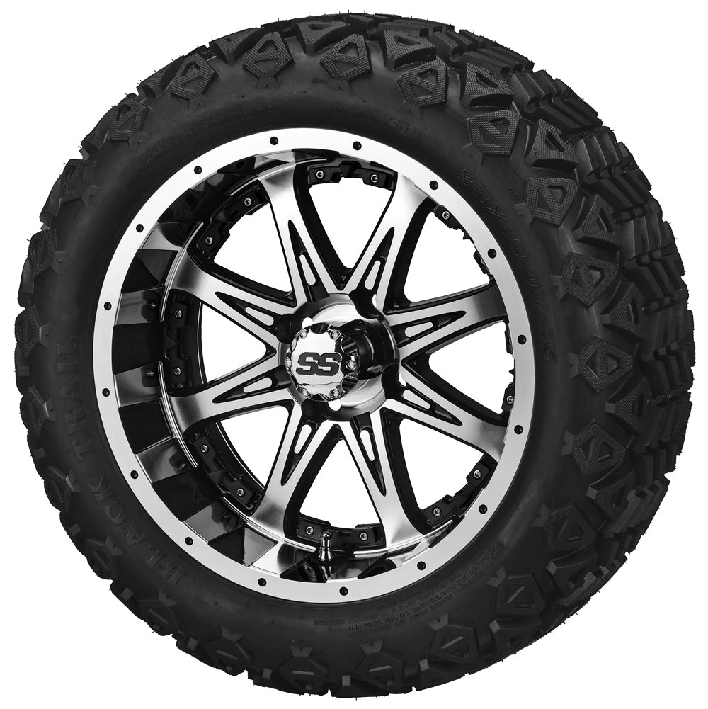 14" Revenge Black/Machined Lifted Tire & Wheel Combo