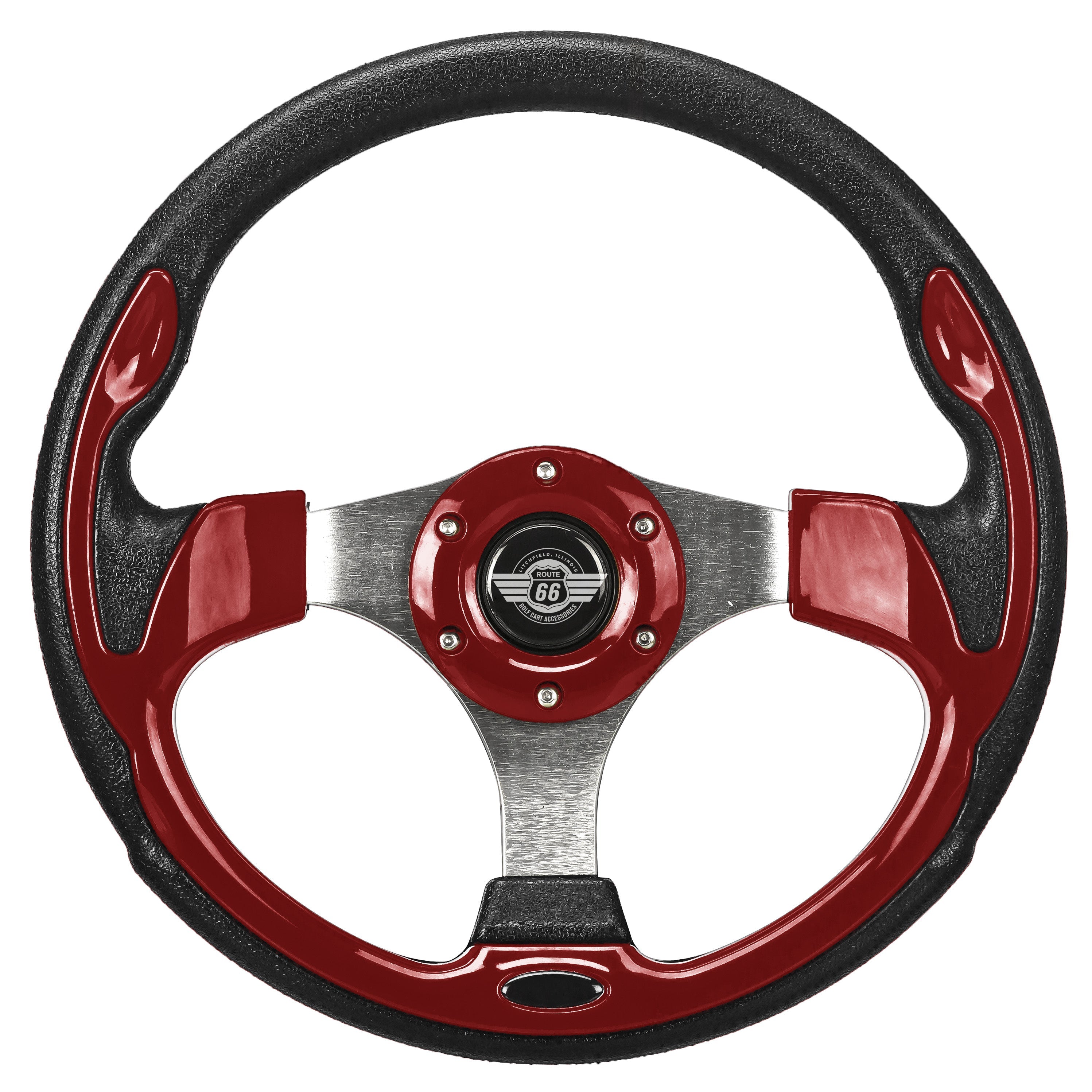 Red Steering Wheel for Golf Cart by Route 66 Golf Cart Accessories