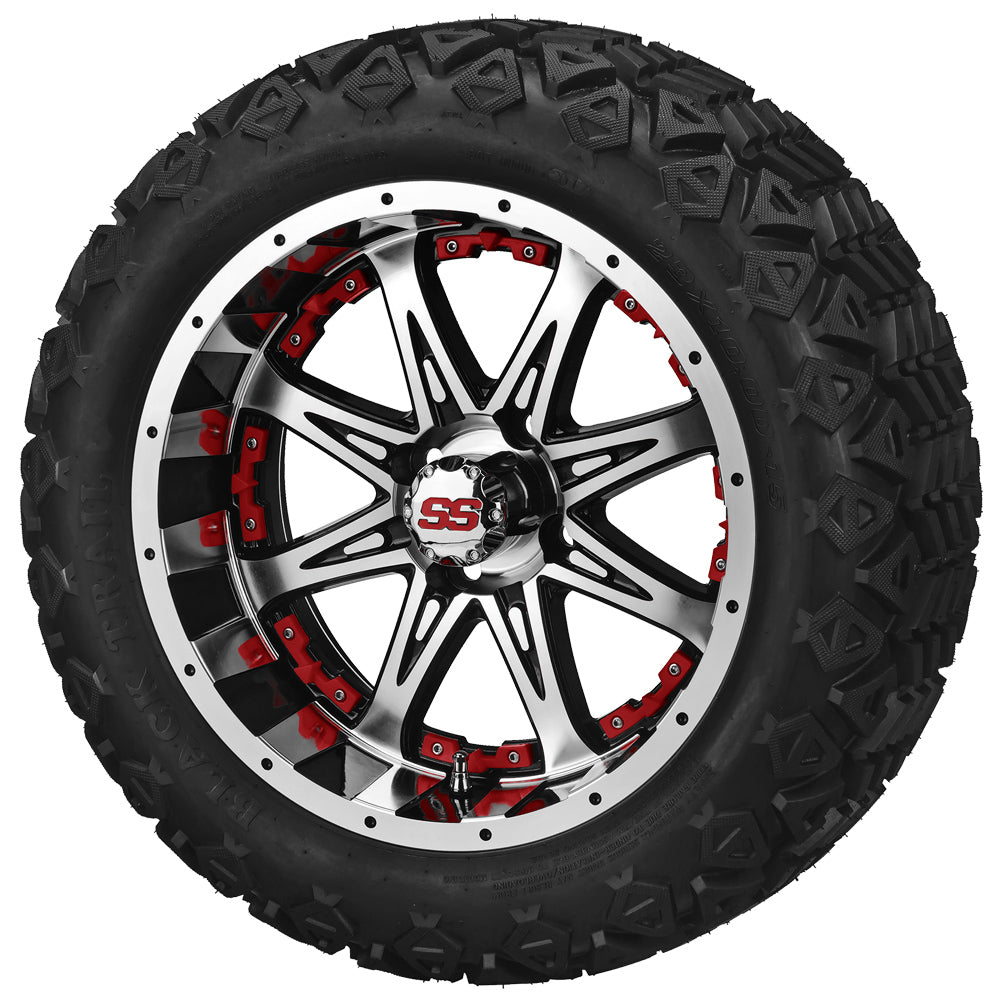 14" Revenge Black/Machined Lifted Tire & Wheel Combo