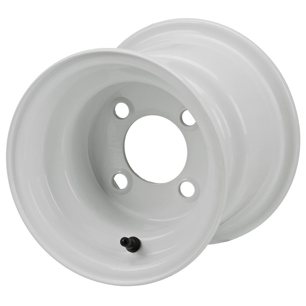 8" White Steel Golf Cart Wheel