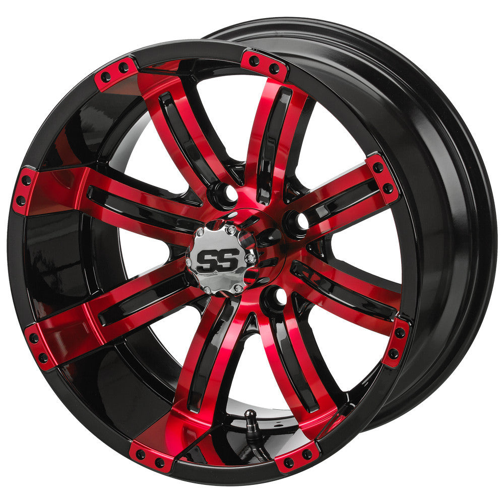 14" Casino Black & Red Golf Cart Wheel
