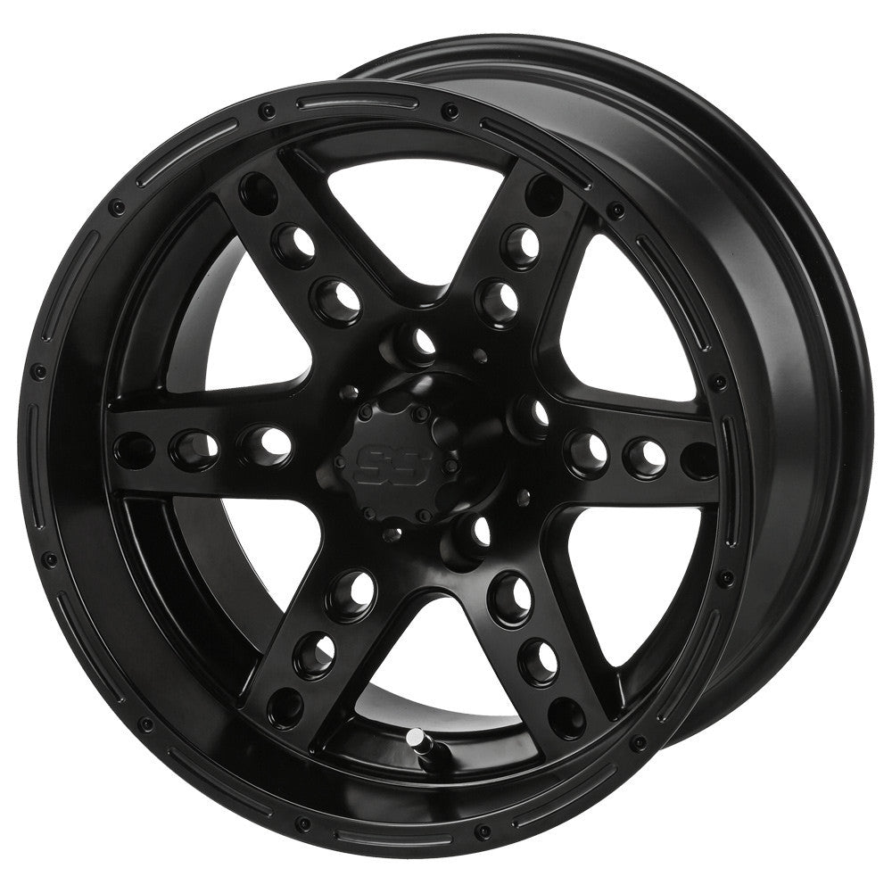 14" Chaos Matte Black Golf Cart Wheel
