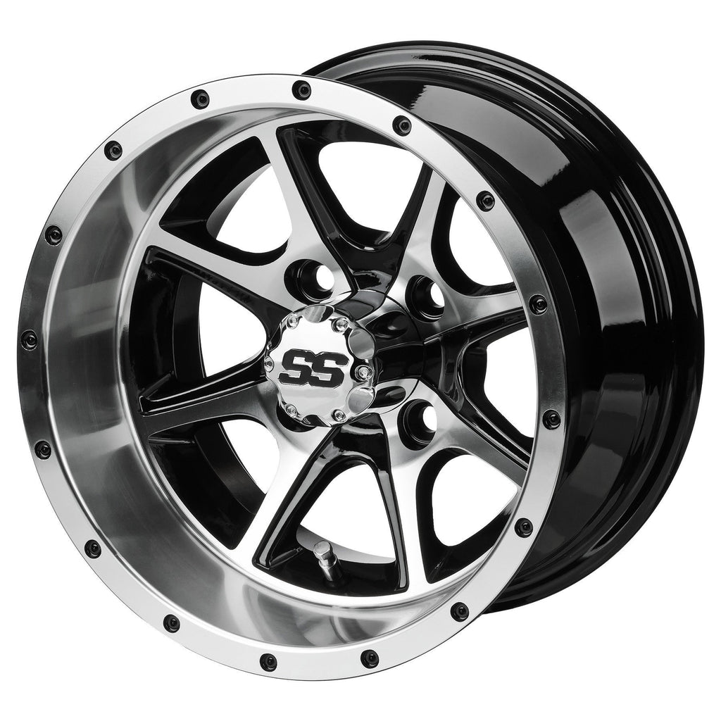 23x10.50-12 Black Trail on "Type 8" Machined/Black Wheel