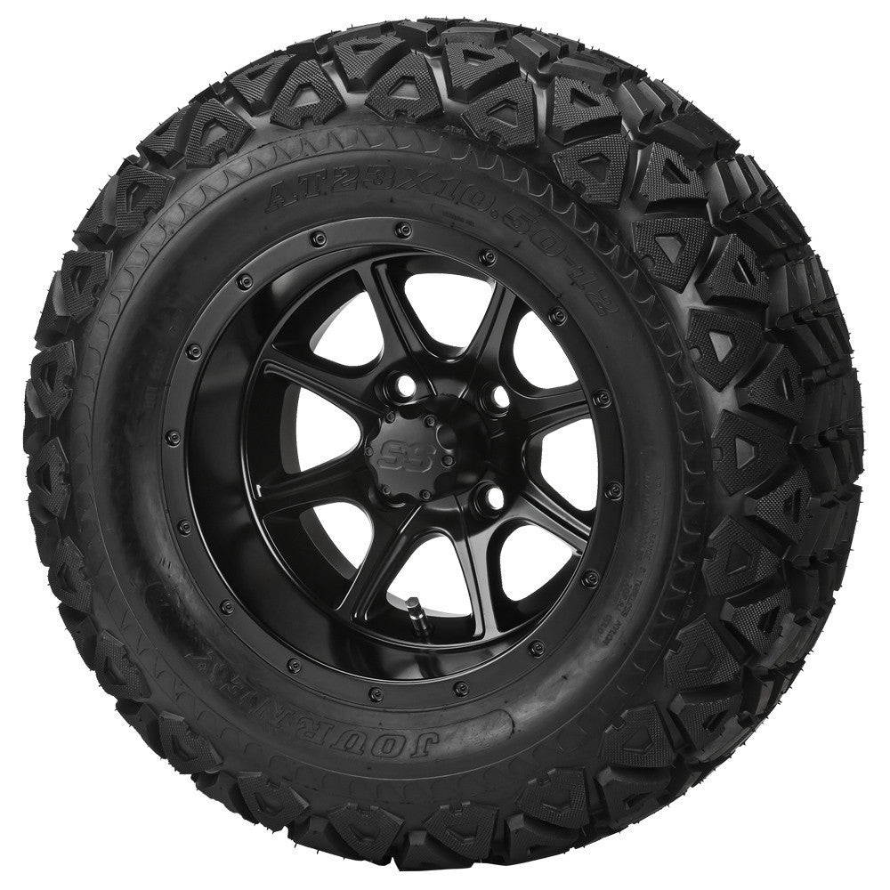 23x10.50-12 Black Trail on "Type 8" Matte Black Wheel