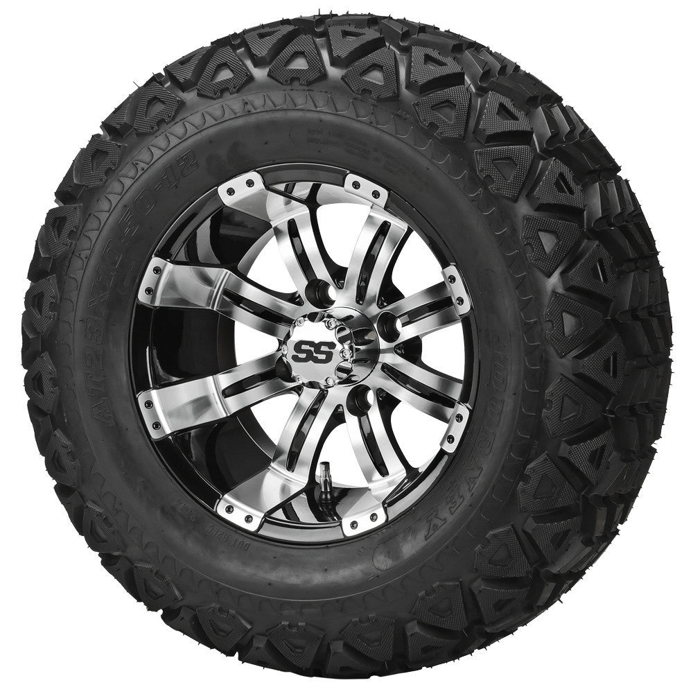 23x10.50-12 Black Trail on "Type 9" Machined/Black Wheel