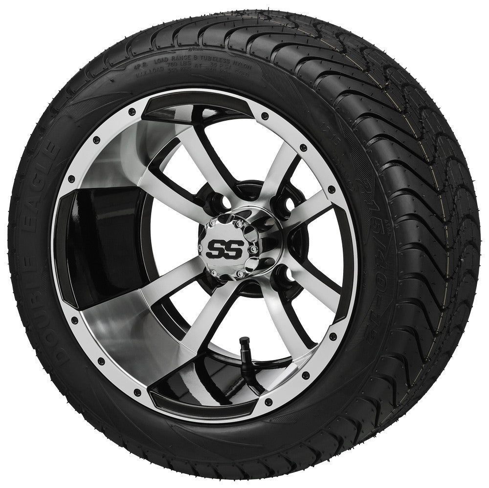215/35-12 LSI Elite on "Type 7" Machined/Black Wheel