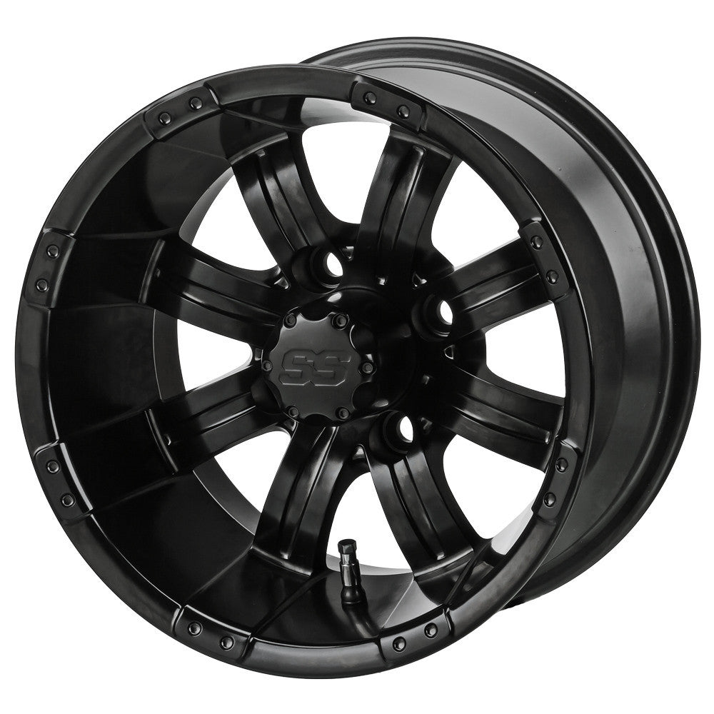 10" Casino Matte Black Golf Cart Wheel