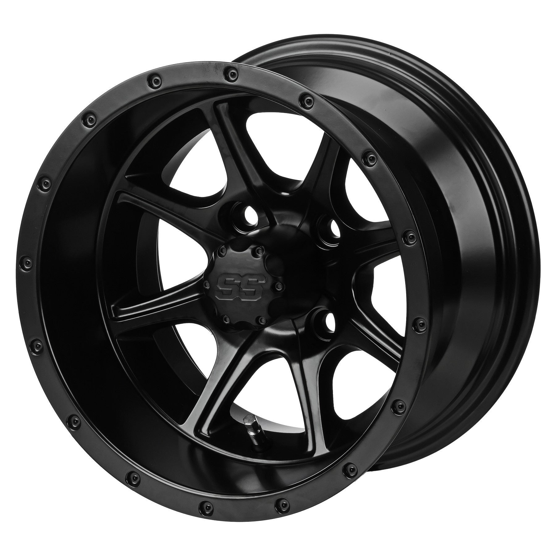 23x10.50-12 Black Trail on "Type 8" Matte Black Wheel